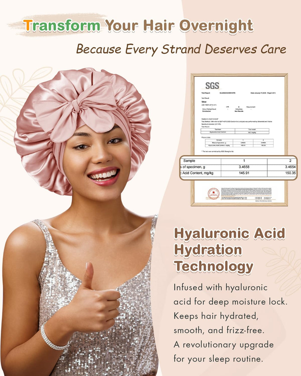 BONNET QUEEN cream pink rose-gold colorway ideal for chic lounge routines.