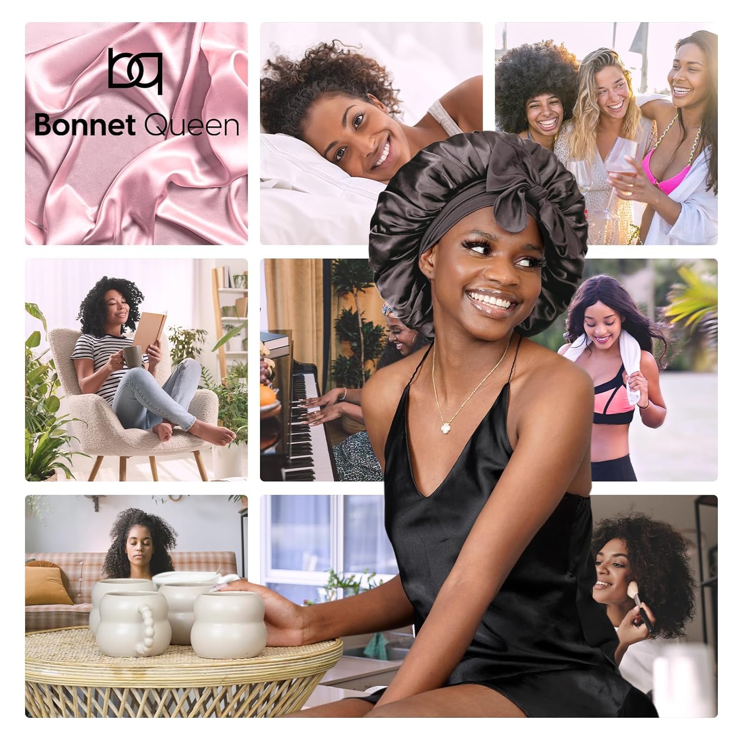 BONNET QUEEN different-uses scene features sleeping, makeup, gym scenarios