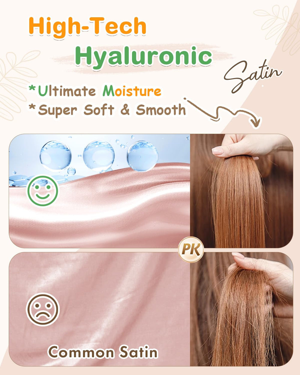 BONNET QUEEN double-layer satin bonnet with scrunchie protects strands overnight.