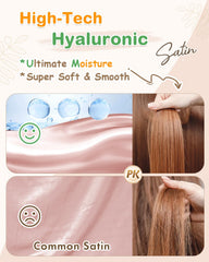 BONNET QUEEN double-layer satin bonnet with scrunchie protects strands overnight.