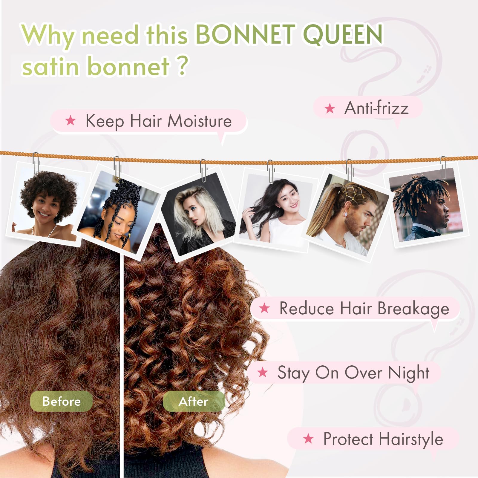 BONNET QUEEN head wrap for men, wrap-back styling.