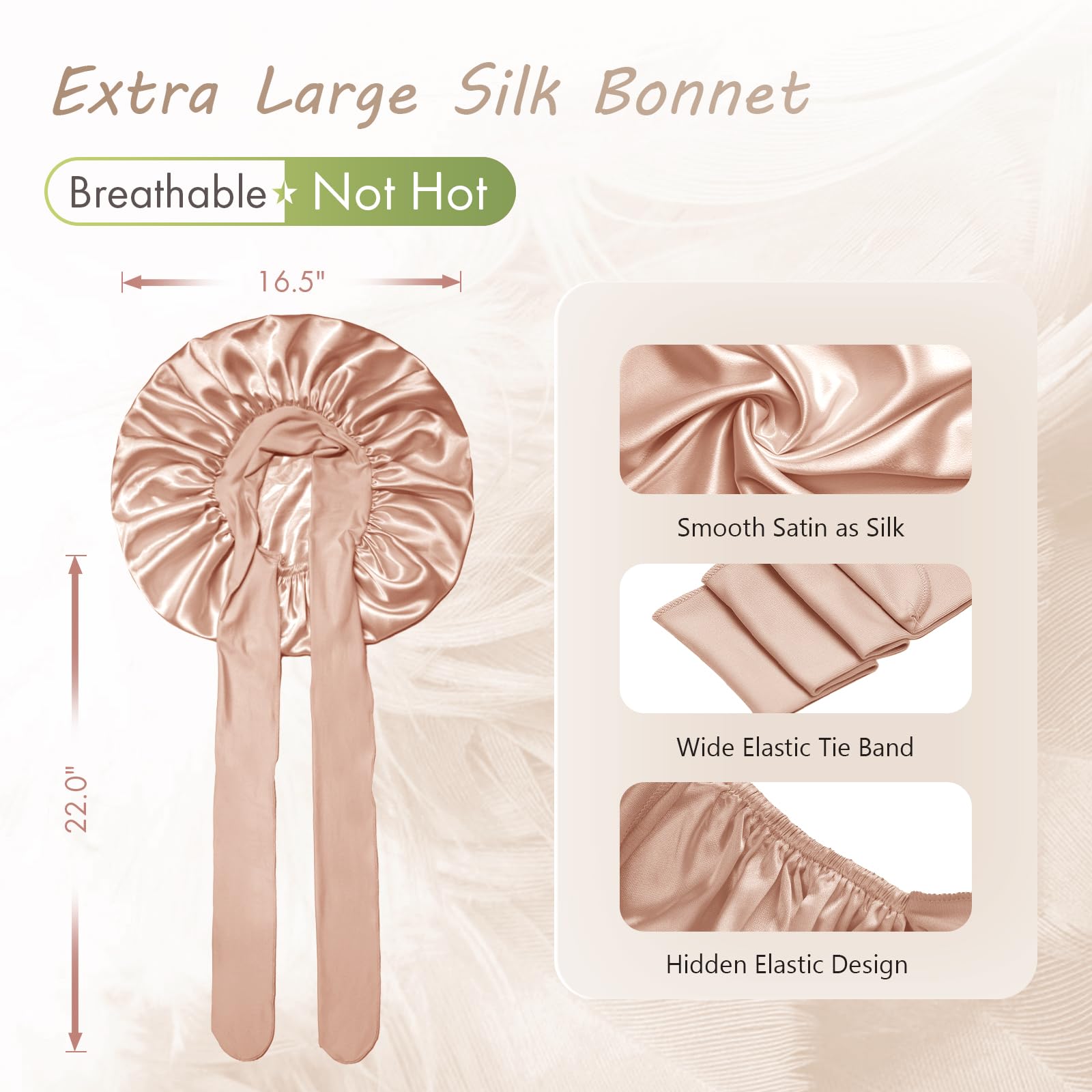 BONNET QUEEN satin bonnet wide-band style demonstrates fashionable knot or bow options.