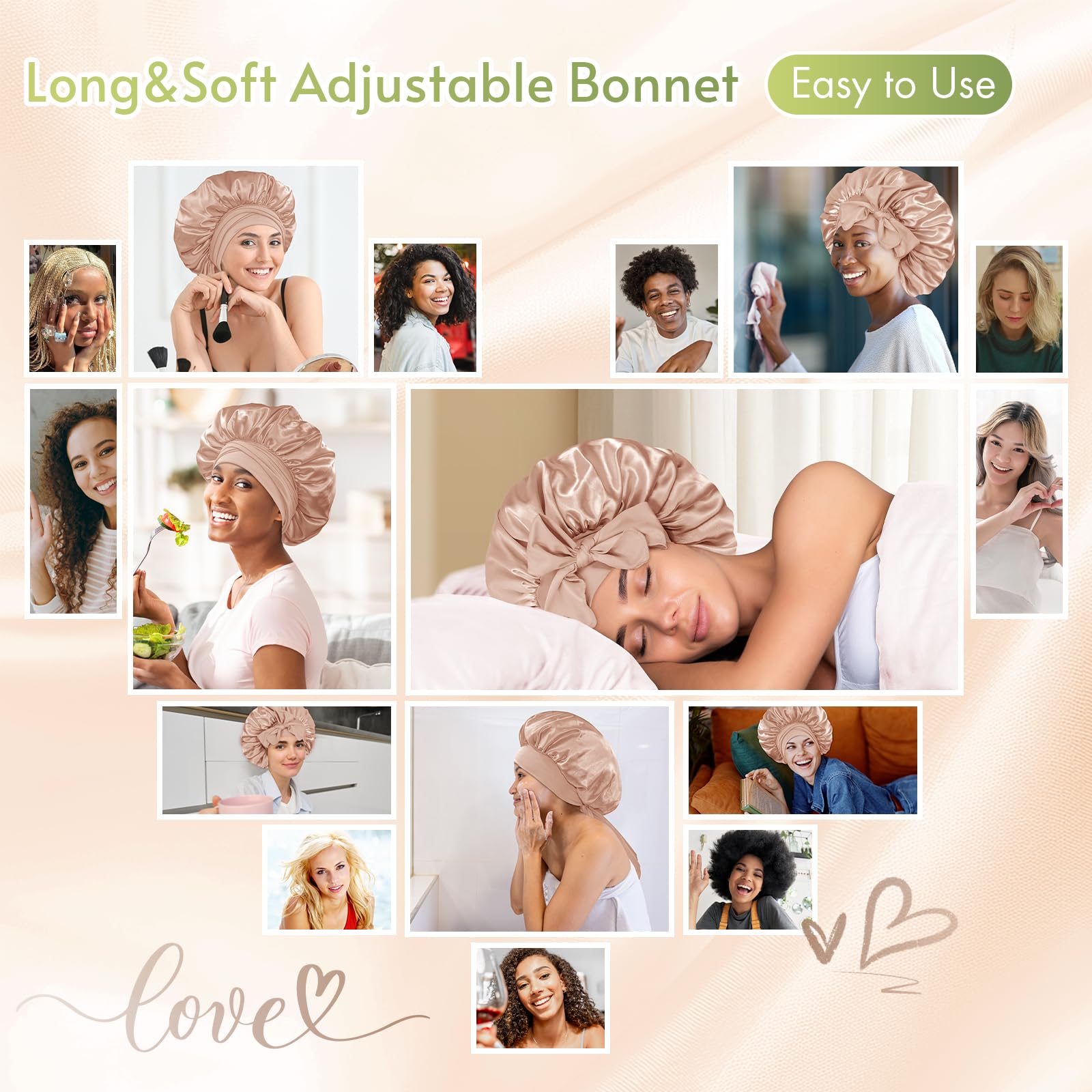 BONNET QUEEN wig grip protects edges while sleeping as night cap.