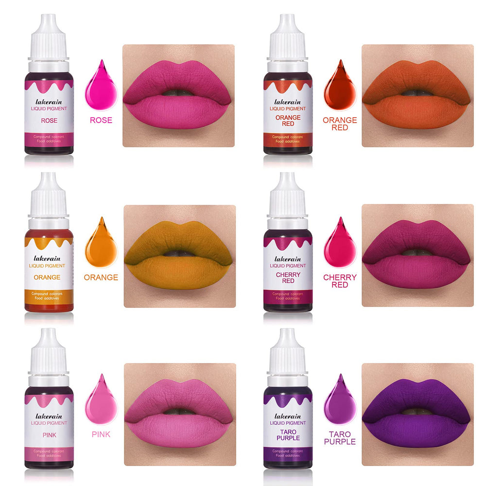 BONNIE CHOICE liquid-pigment-set DIY color-mixing closeup enables custom lip shades.