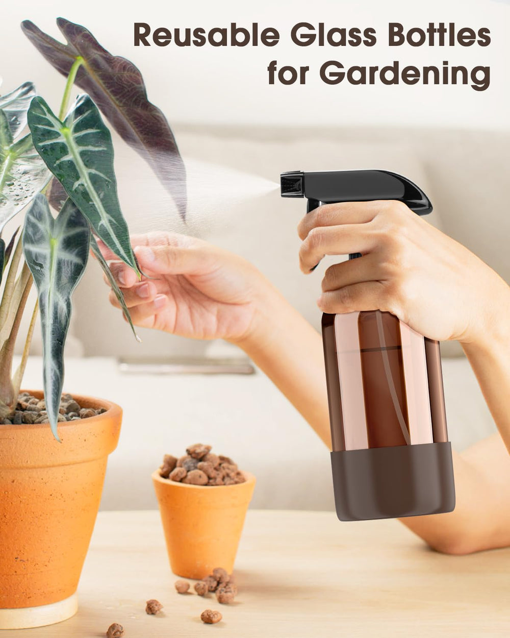 Bontip bottle in use at home-office setup for cleaning or hydration