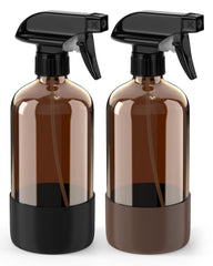 Bontip glass spray bottle amber 16oz set for versatile cleaning and aromatherapy