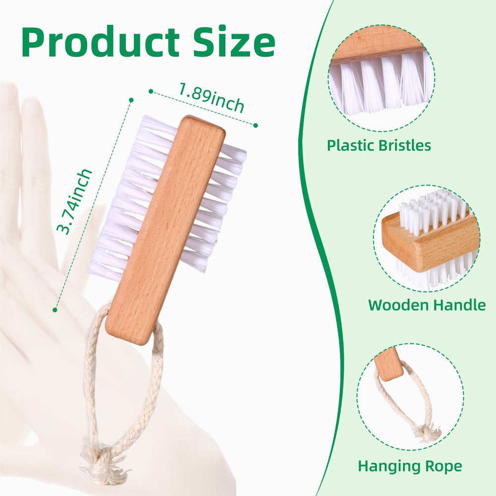 BONUMVITA wooden nail brush narrow-side targets under-nail grime for deep, precise cleaning.