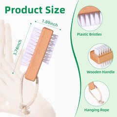 BONUMVITA wooden nail brush narrow-side targets under-nail grime for deep, precise cleaning.