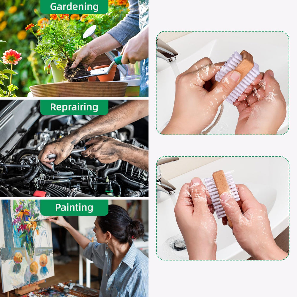 BONUMVITA wooden nail brush travel-pack fits in bag for on-the-go cleaning.