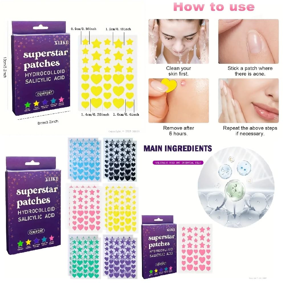 Bonus Acne Patch Tea Tree Oil heart shaped patch included for spot care
