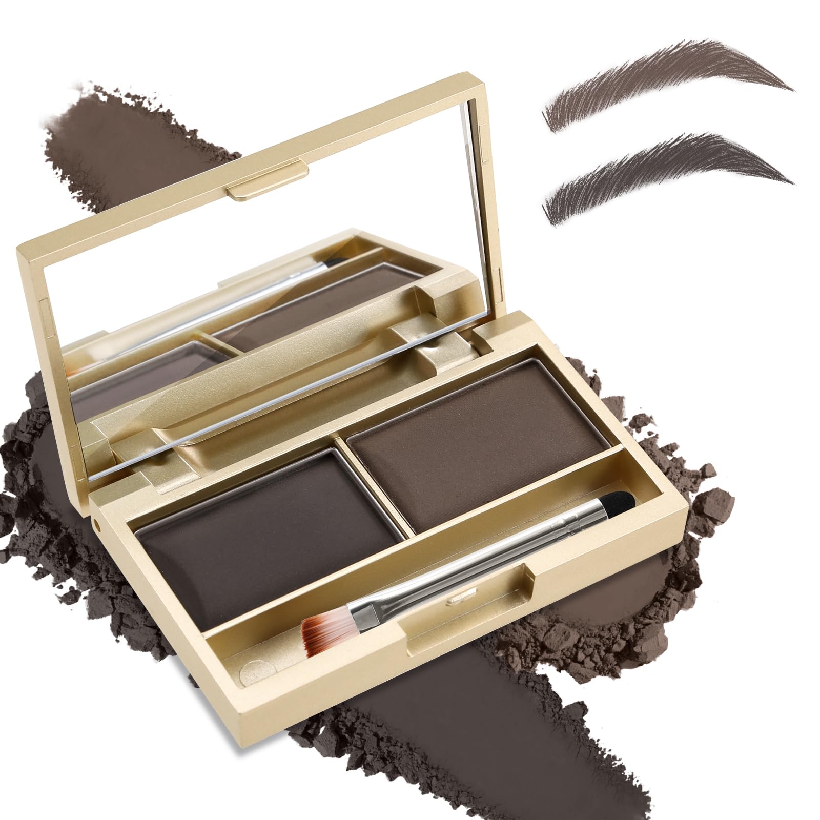 Boobeen Eyebrow Powder Kit built-in mirror for on-the-go grooming and precise application.