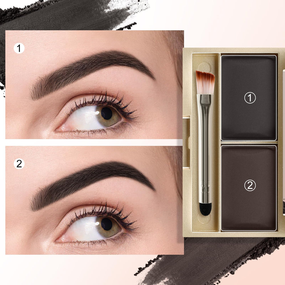 Boobeen Eyebrow Powder Kit color 04 Black Brown provides natural intensity