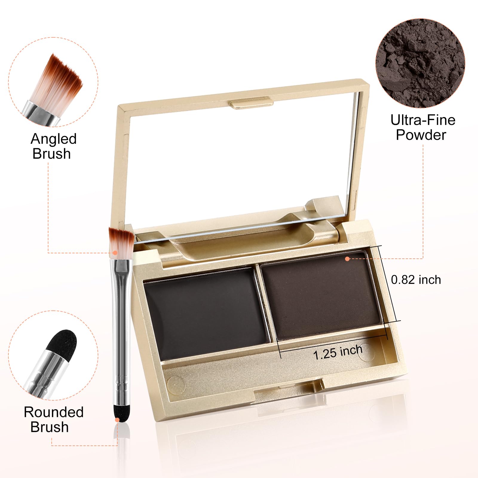 Boobeen Eyebrow Powder Kit color 06 Black Dark Brown suits versatile looks