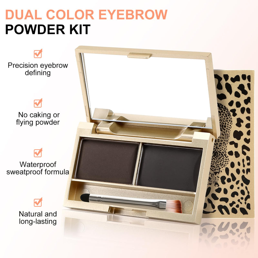 Boobeen Eyebrow Powder Kit double ended brush for precise filling and shaping