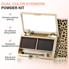 Boobeen Eyebrow Powder Kit double ended brush for precise filling and shaping