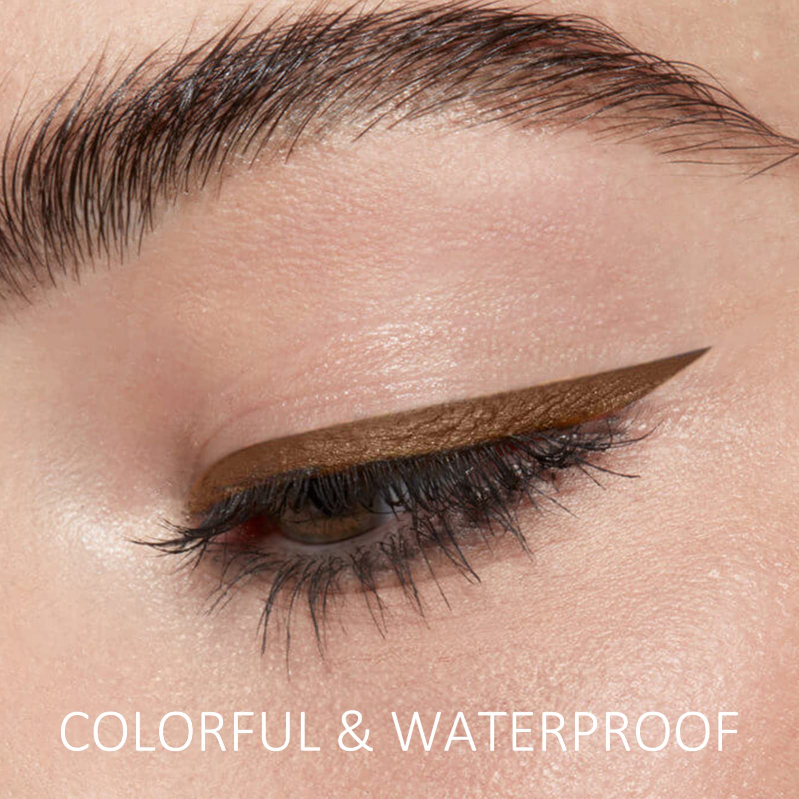 Boobeen Liquid Eyeliner Pen matte finish swatch with bold color.