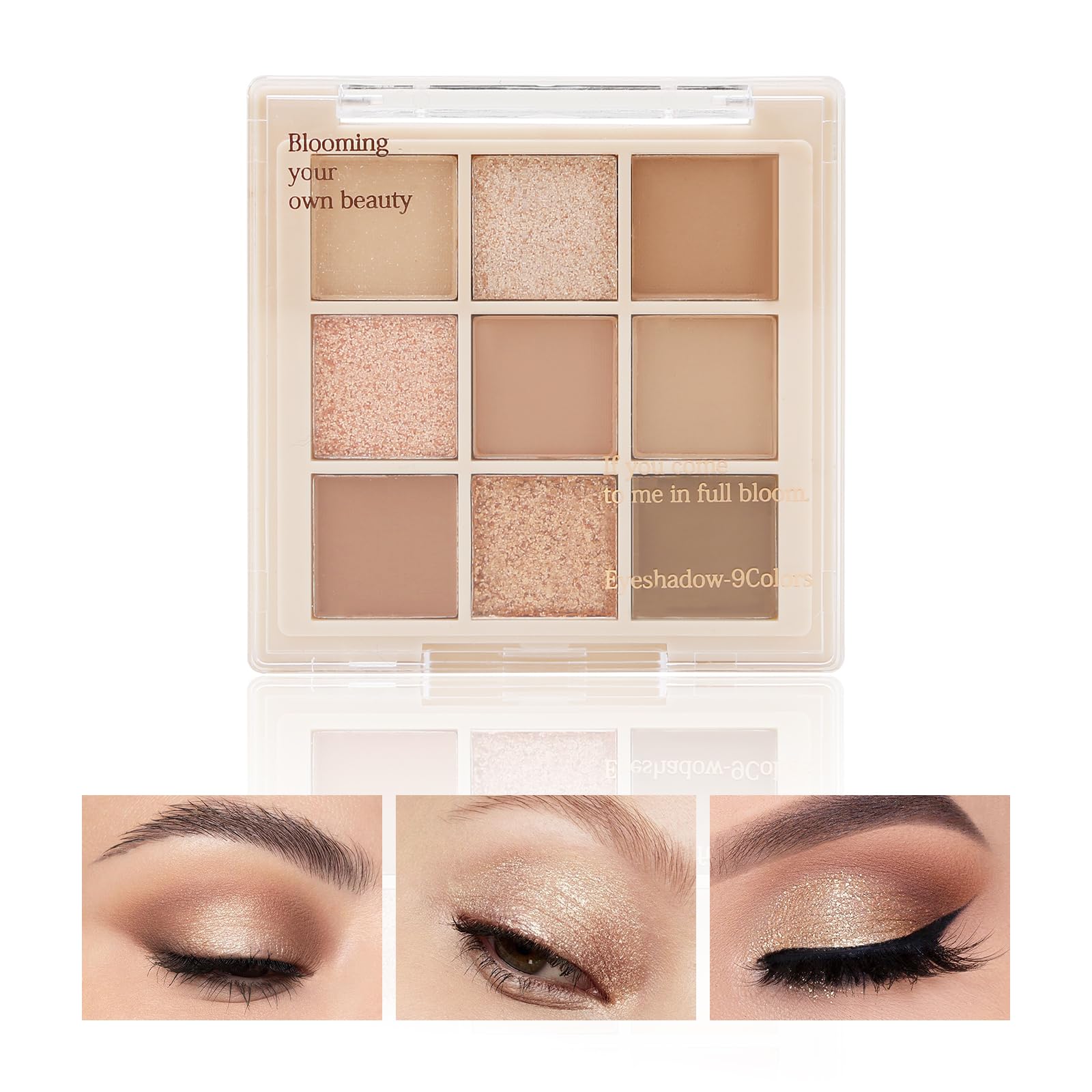 Boobeen Nude palette compact shows neutral shades for versatile day to night eye looks.
