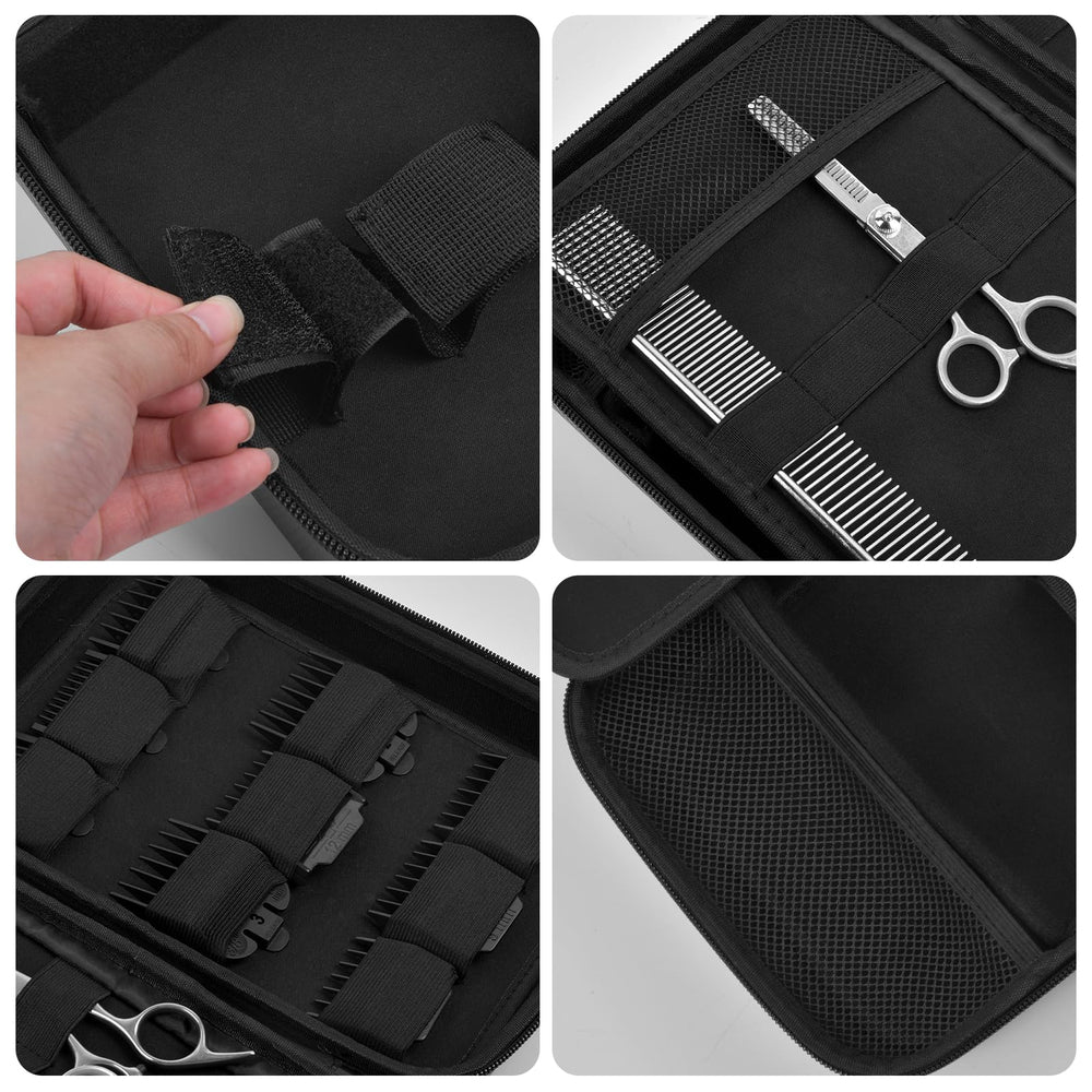 Boobowl Barber Accessories Bag adjustable Velcro straps secure varying clippers for snug transport.