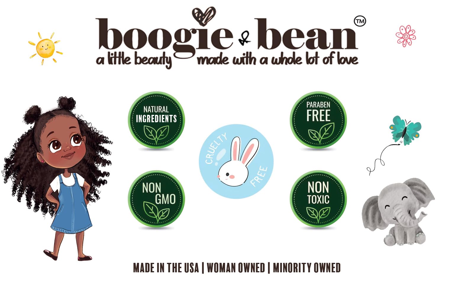 Kid-friendly Boogie and Bean packaging shown for routine use