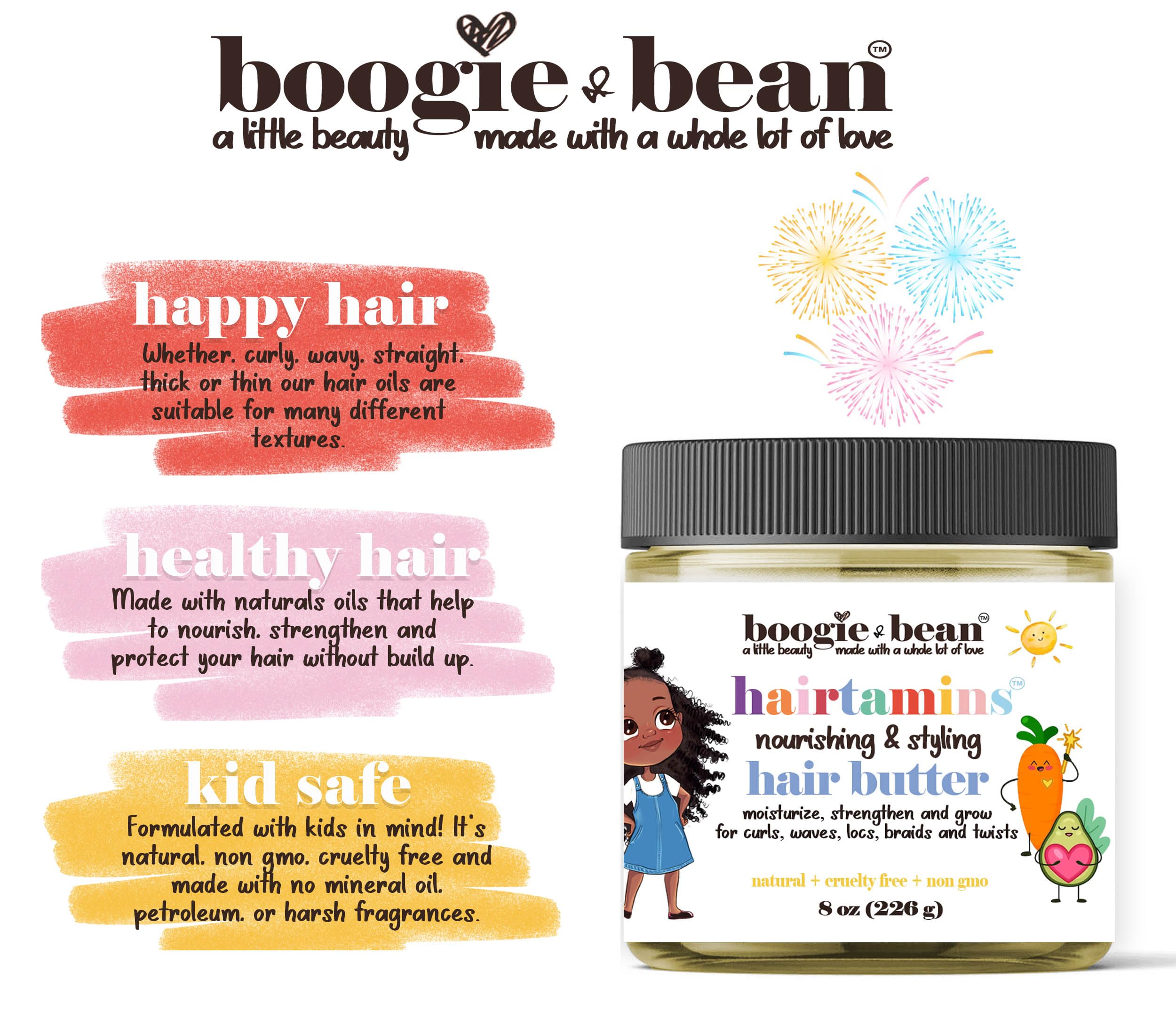 Boogie and Bean avocado oil ingredient closeup highlighting nourishing curls