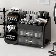 Booklov makeup-organizer-closeup-material highlights waterproof fabric for effortless cleaning.