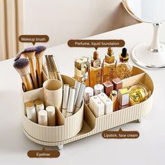 Booklov ivory organizer displayed on a vanity for quick daily routines.
