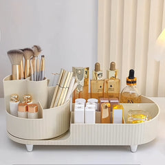 Booklov rotating organizer ivory features lipstick row for easy selection.