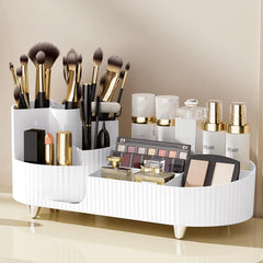 Booklov rotating makeup organizer stand showcases cosmetics for easy daily access and organization