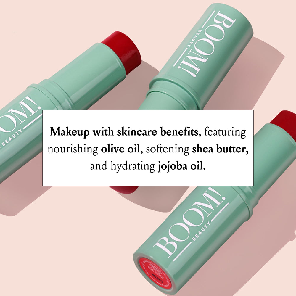BOOM! by Cindy Joseph Boom Stick Parisian Red natural ingredients including sunflower and jojoba oils.