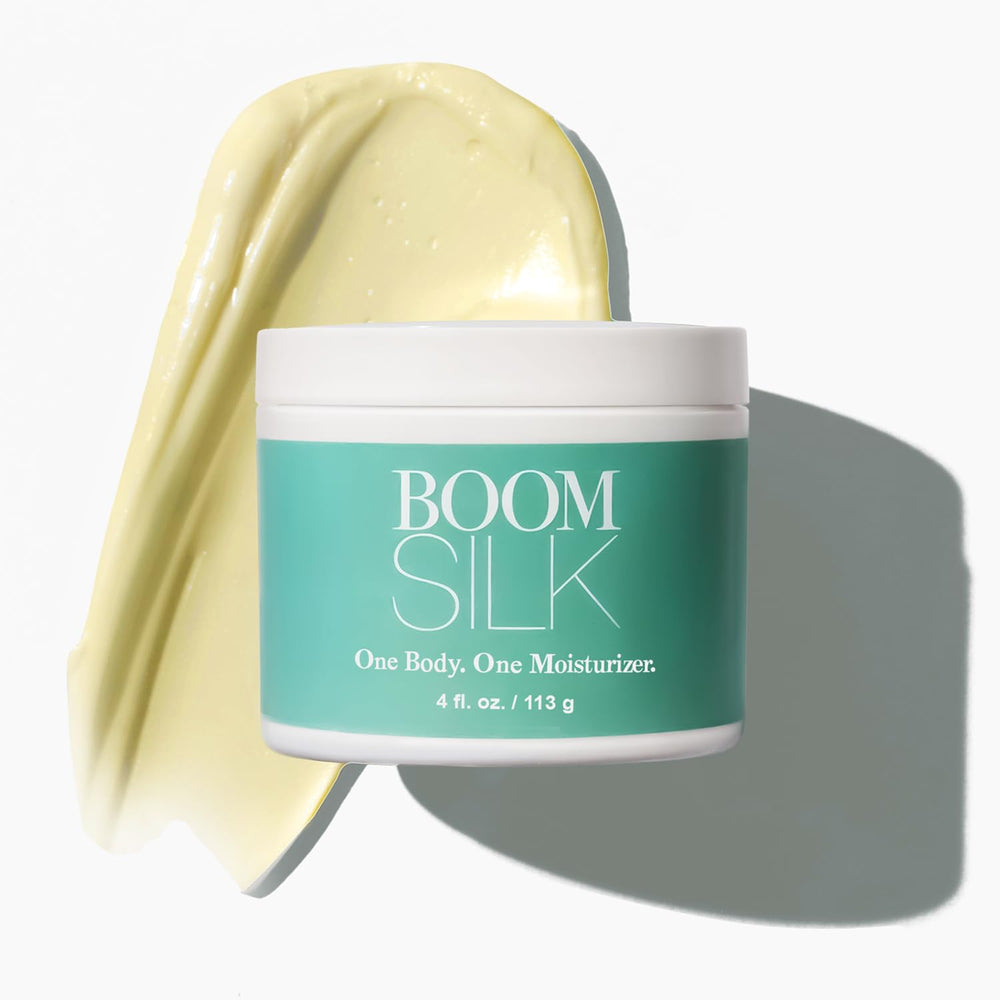 Boomsilk texture swirl closeup reveals light, creamy consistency.