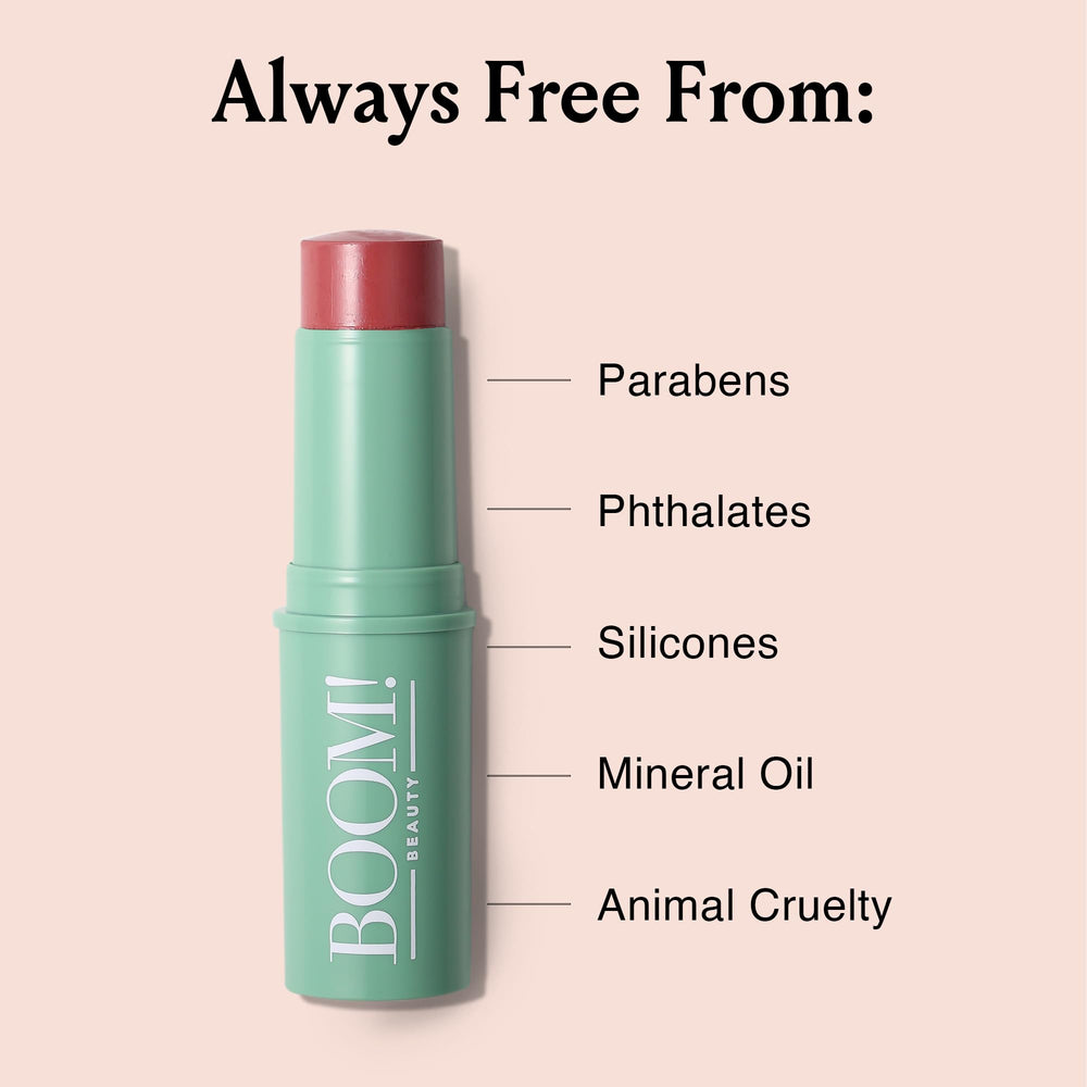 Boomstick Rose Nude nourishing oils improve glide and comfort during application.