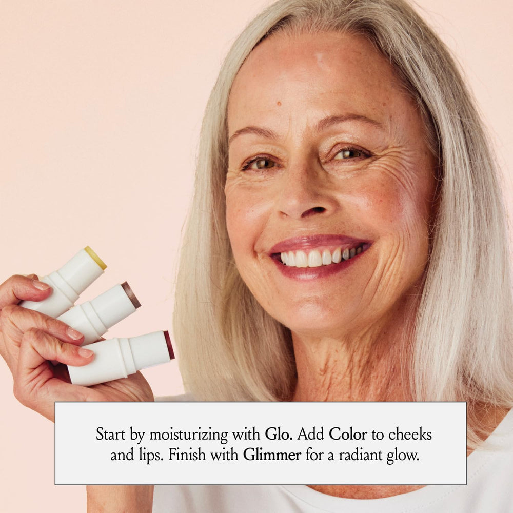 BOOM! by Cindy Joseph close-up swatch shows buildable color for mature skin