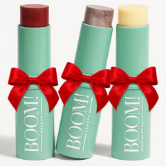 BOOM! Boomstick Trio Color cream blush on cheek for natural rosy glow and easy blending.