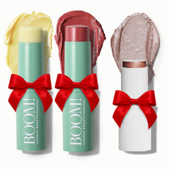 BOOM! Boomstick Rose Nude blush-stick on cheeks for a natural, buildable glow.