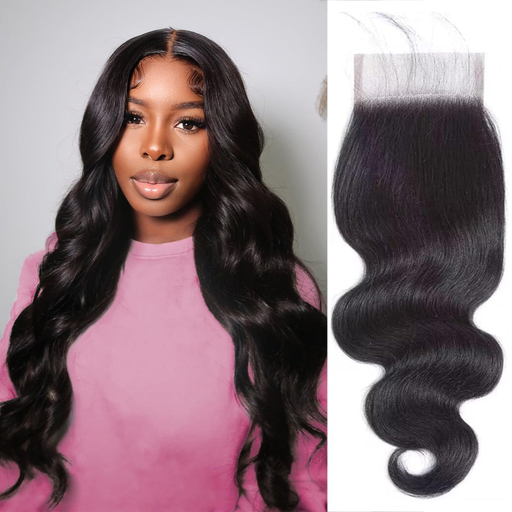 Boopwine 4x4 lace closure body wave 14inch focuses on natural part and easy styling