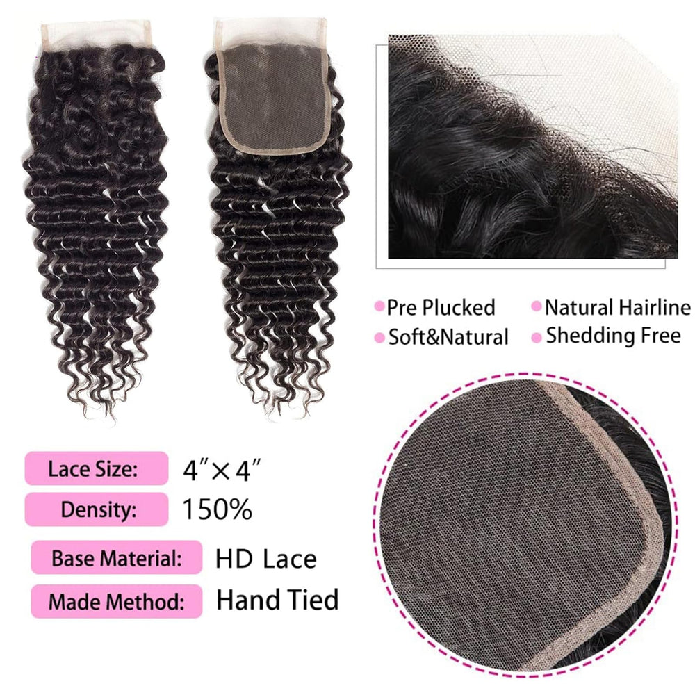 Boopwine Brazilian Virgin Remy hair pre-plucked closure shows a realistic hairline.