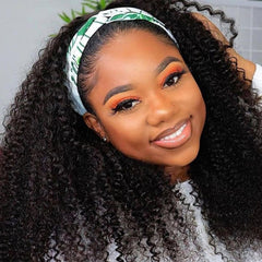 Boopwine kinky curly headband wig front view shows natural curls for everyday wear