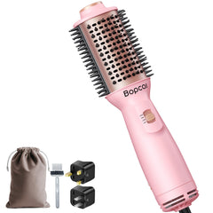 Bopcal dual voltage travel blow dryer brush ready for quick styling worldwide