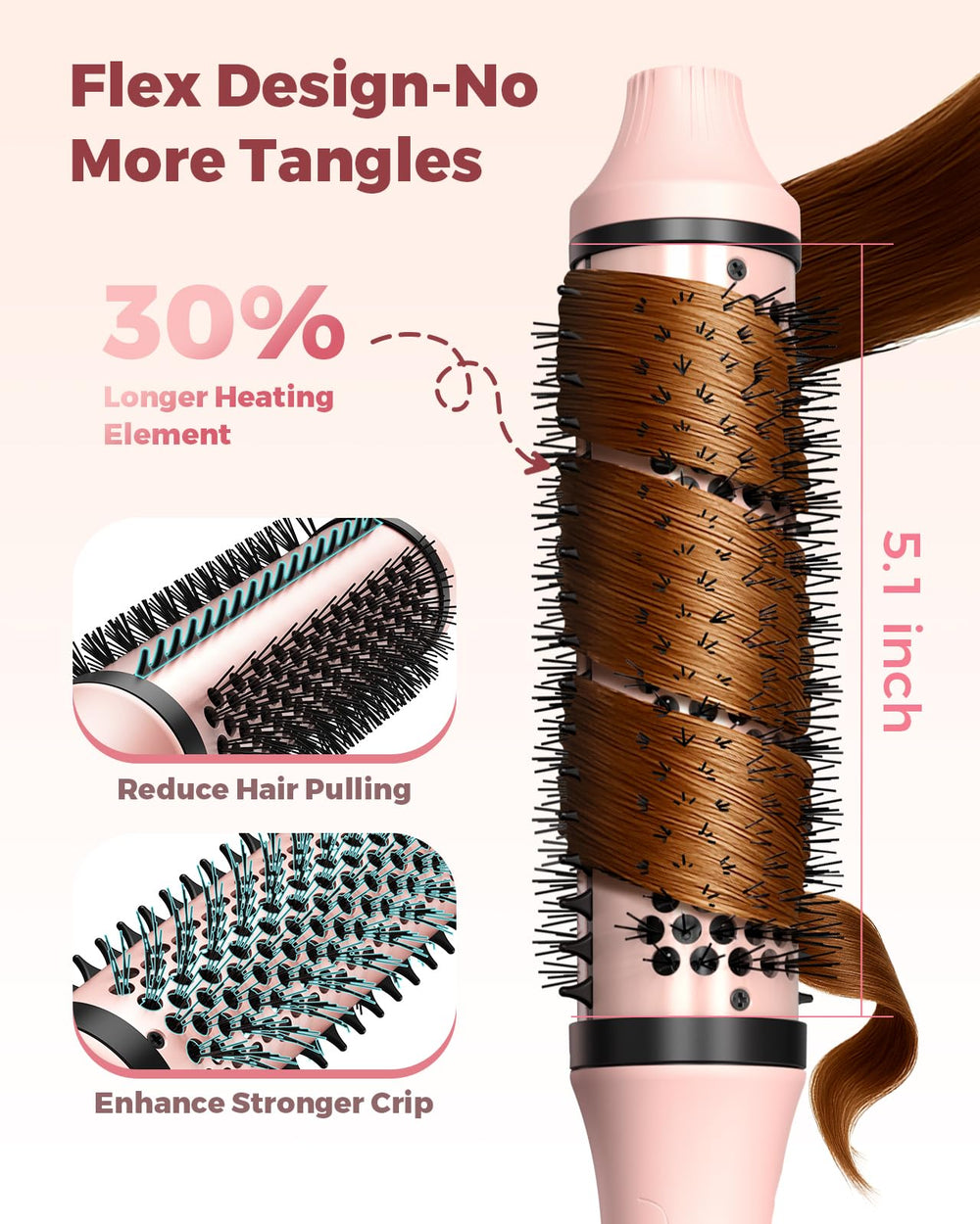 Bopcal extended 4.7-inch barrel captures more hair per pass for efficient styling