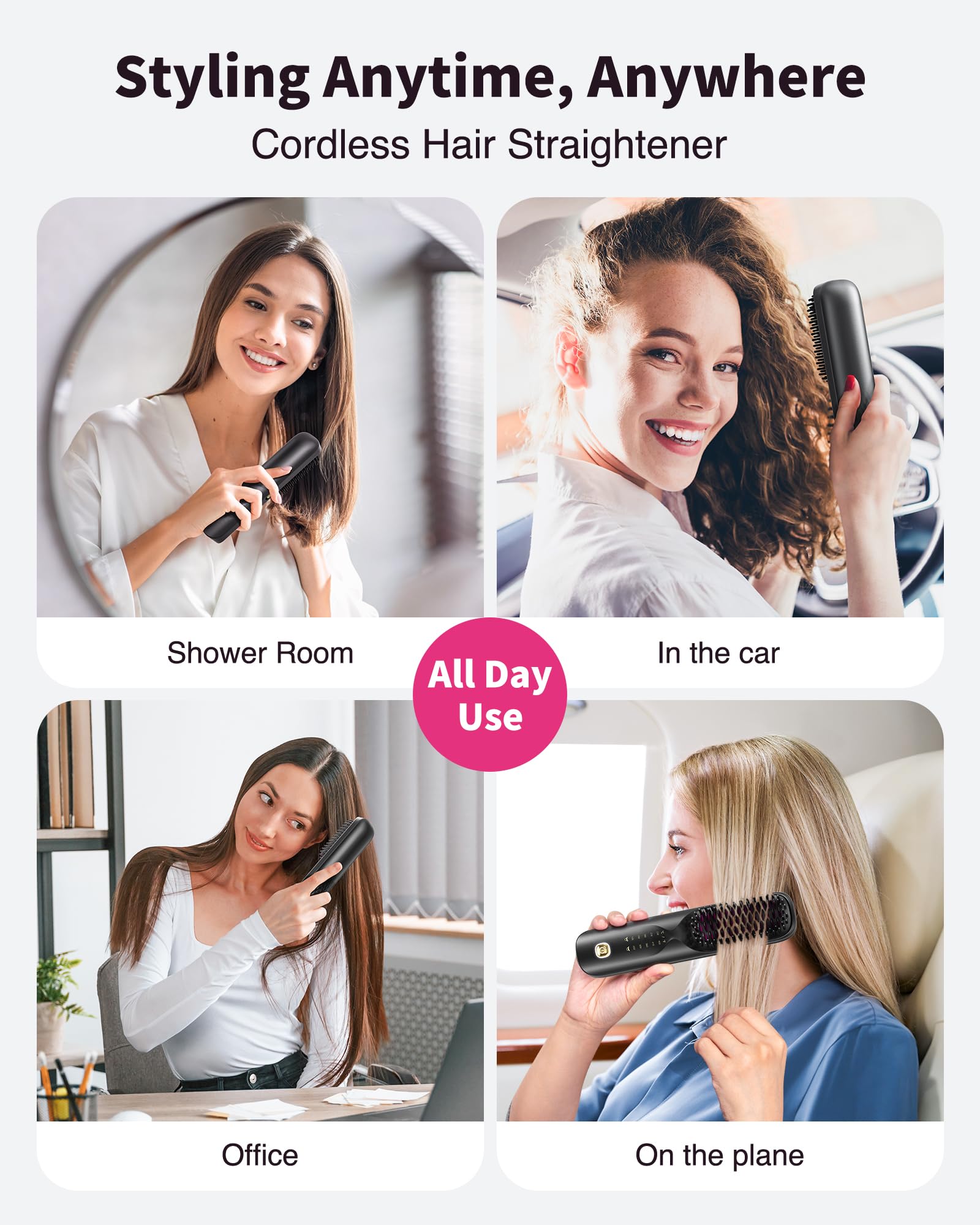 Bopcal keratin-coated bristles provide smooth glide and heat protection.