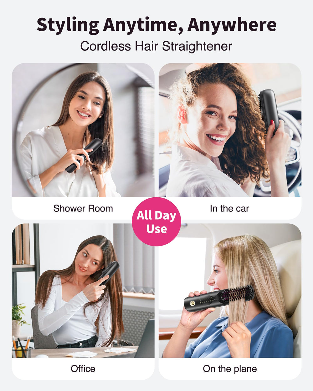 Bopcal keratin-coated bristles provide smooth glide and heat protection.