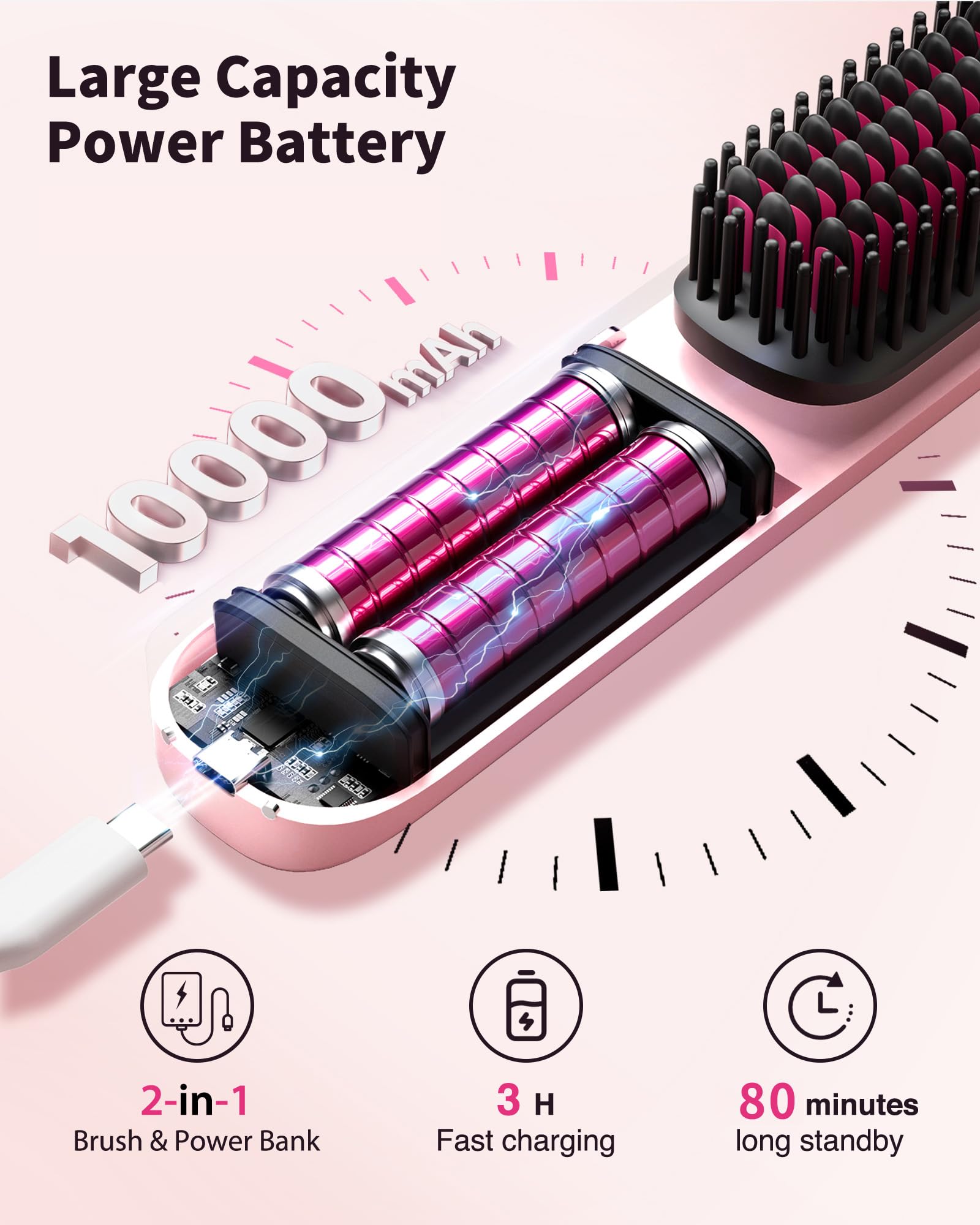 Bopcal wide-tooth comb glides through hair to detangle and shield from heat.