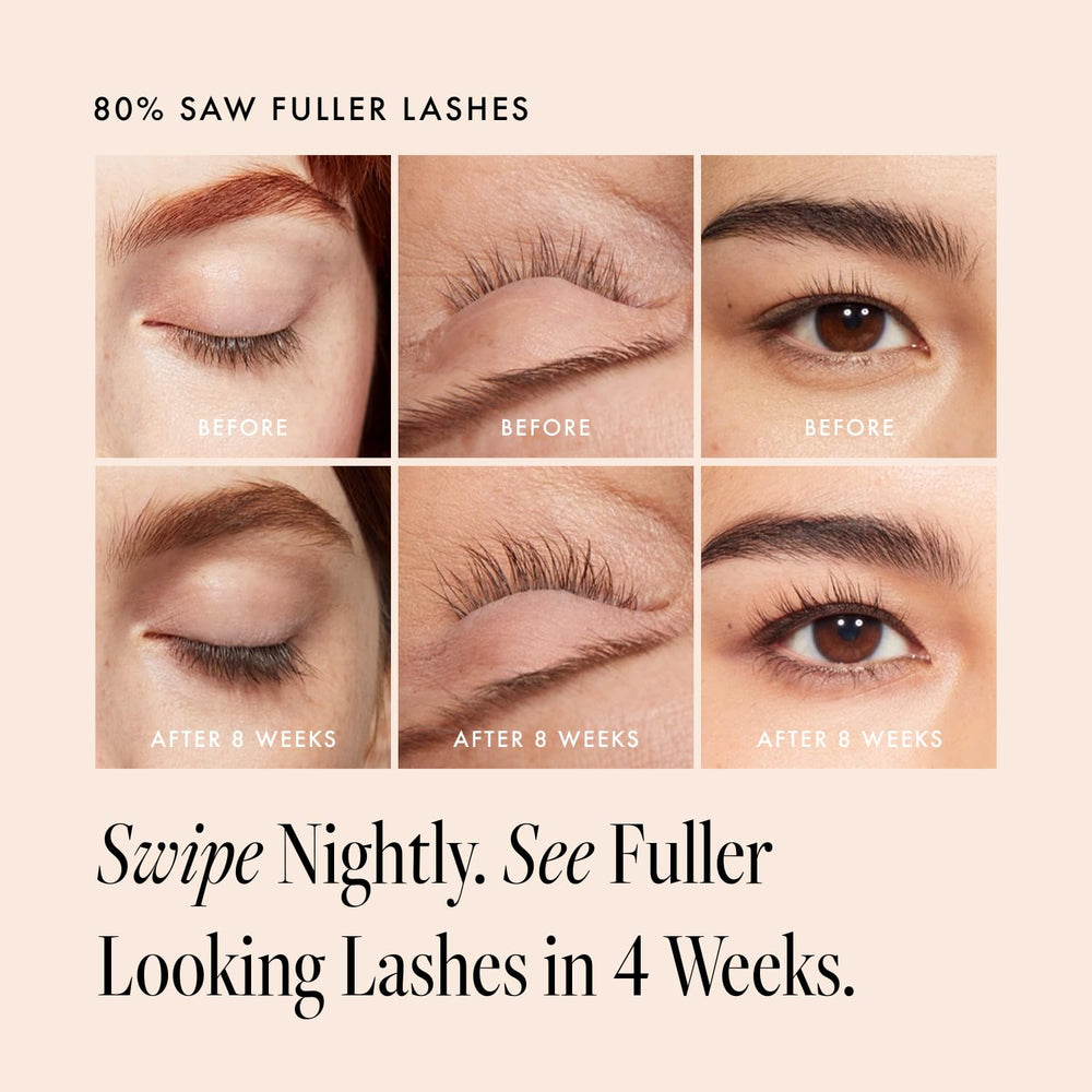 Borboleta Lash Serum brush application demonstrates simple nightly lash care routine