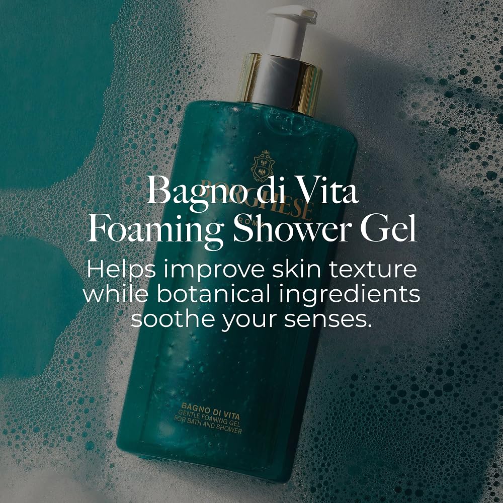 Borghese Bagno di Vita foaming lather captures luxurious, spa-like cleansing experience.