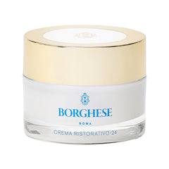 Borghese Crema Ristorativo-24 jar closeup highlighting rich hydration for dry skin