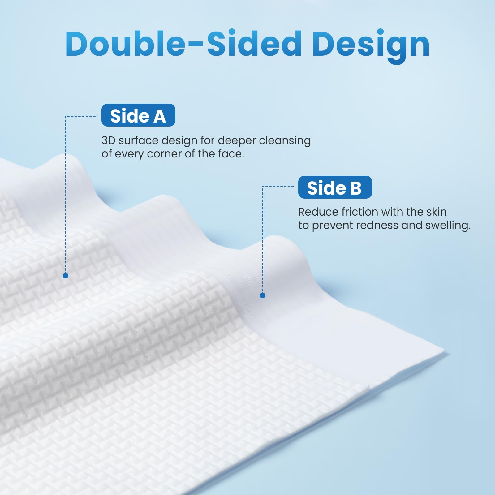 borje face towels xl smooth-side for gentle cleansing closeup.