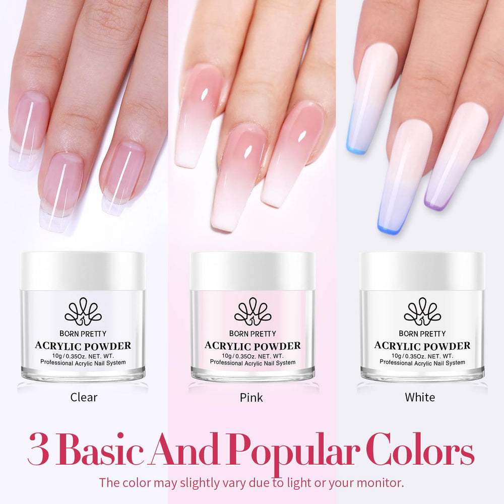 Born Pretty acrylic liquid set for smooth, durable application.