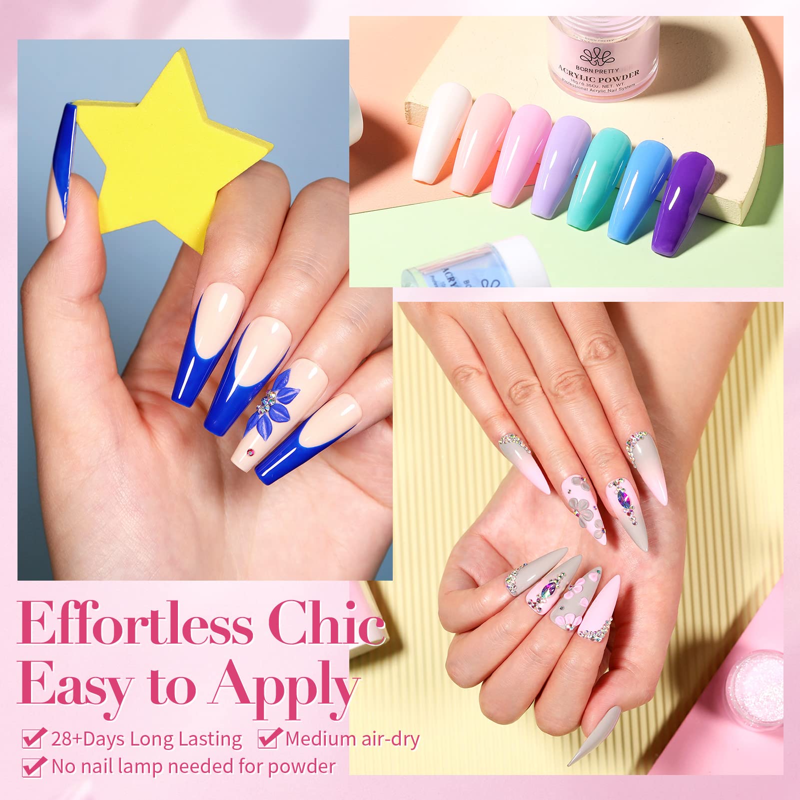 Born Pretty french-nail-extension focus shows home and salon capability
