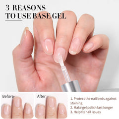 Born Pretty base gel adhesion detail demonstrates improved nail gel adherence.