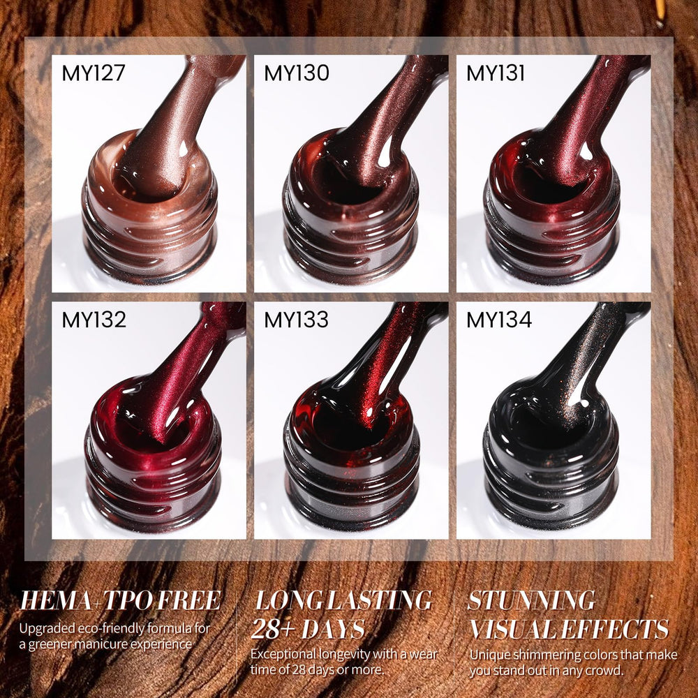 Born Pretty Black magnetic polish creates striking effects under light.